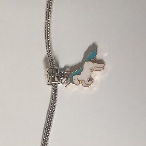 Blue And‎ White Unicorn Dangle Charm for Pandora Style Bracelet